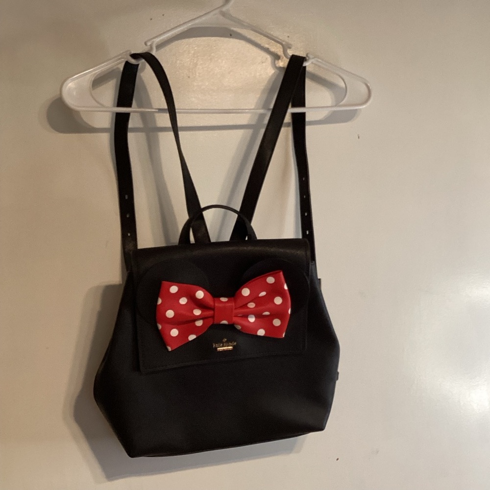 Kate Spade Disney Minnie Mouse Backpack Purse with Red Polka Dot Bow
